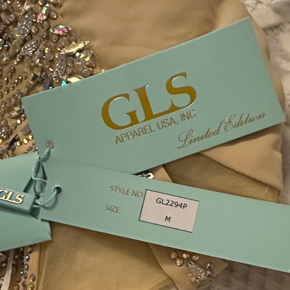 GLS Collective Gold Embellished Prom Dress